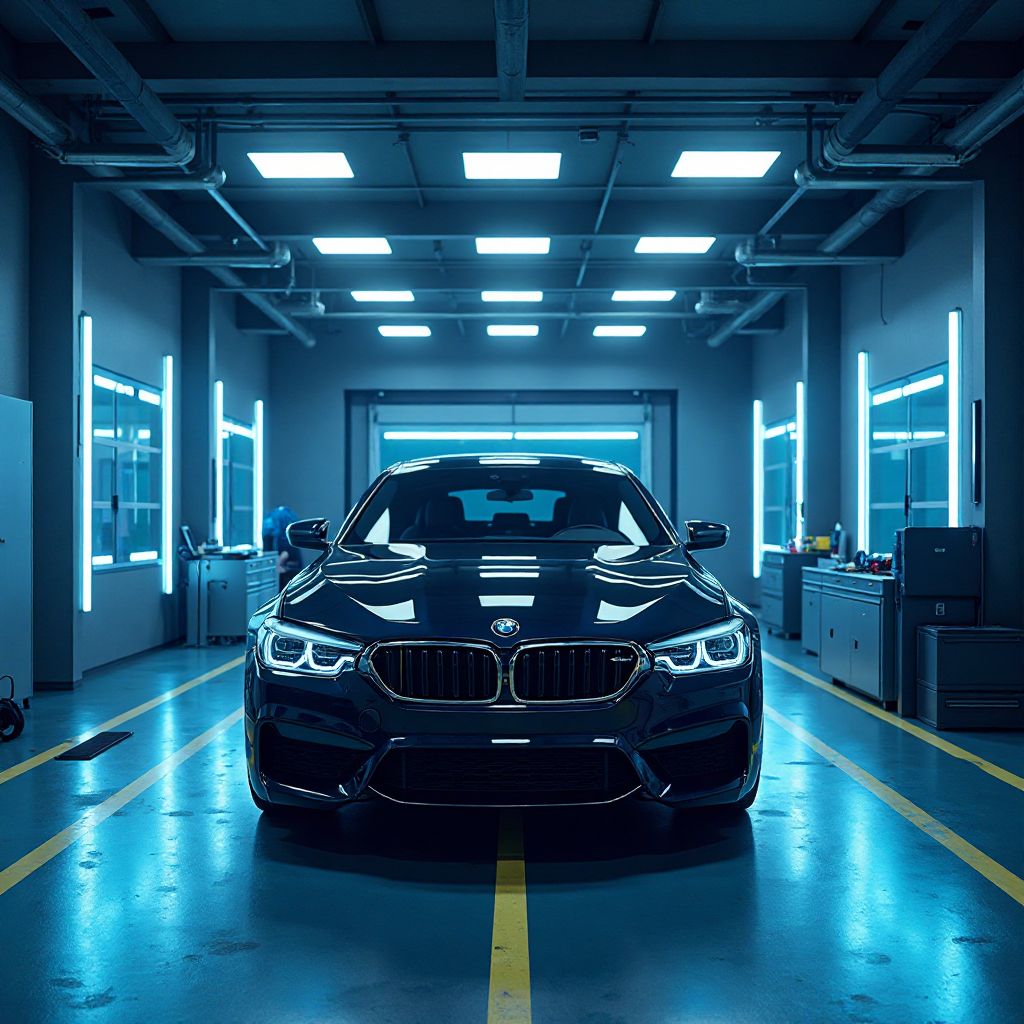 Service bay with advanced diagnostic equipment