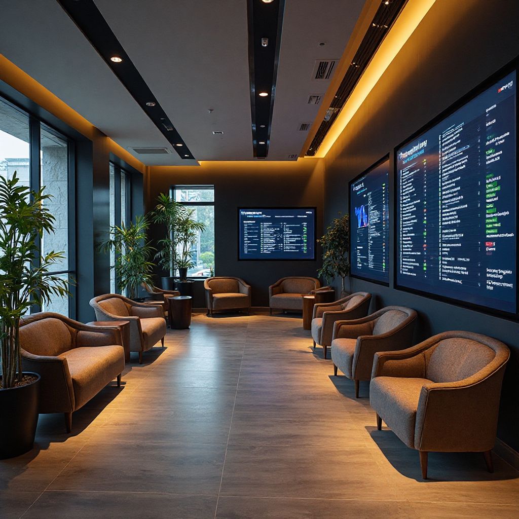 Customer lounge with digital service tracking